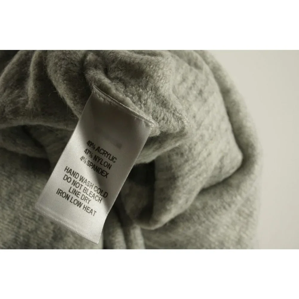 New Lulus Well Read Women's Size L Large Heather Grey Knit Turtleneck Sweater‎